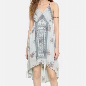 Free People Fauna Floral Embroidered Mini Dress in Bluebell size XS Boho